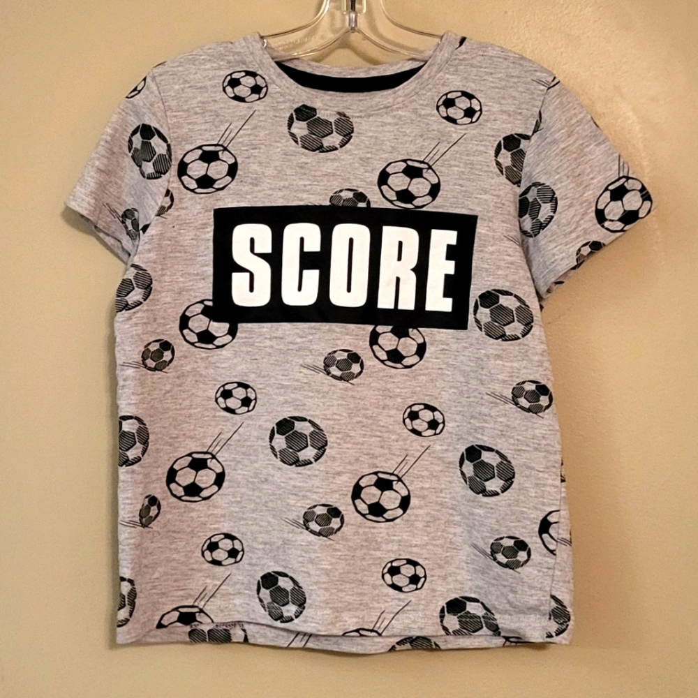 Kids grey soccer tee shirt